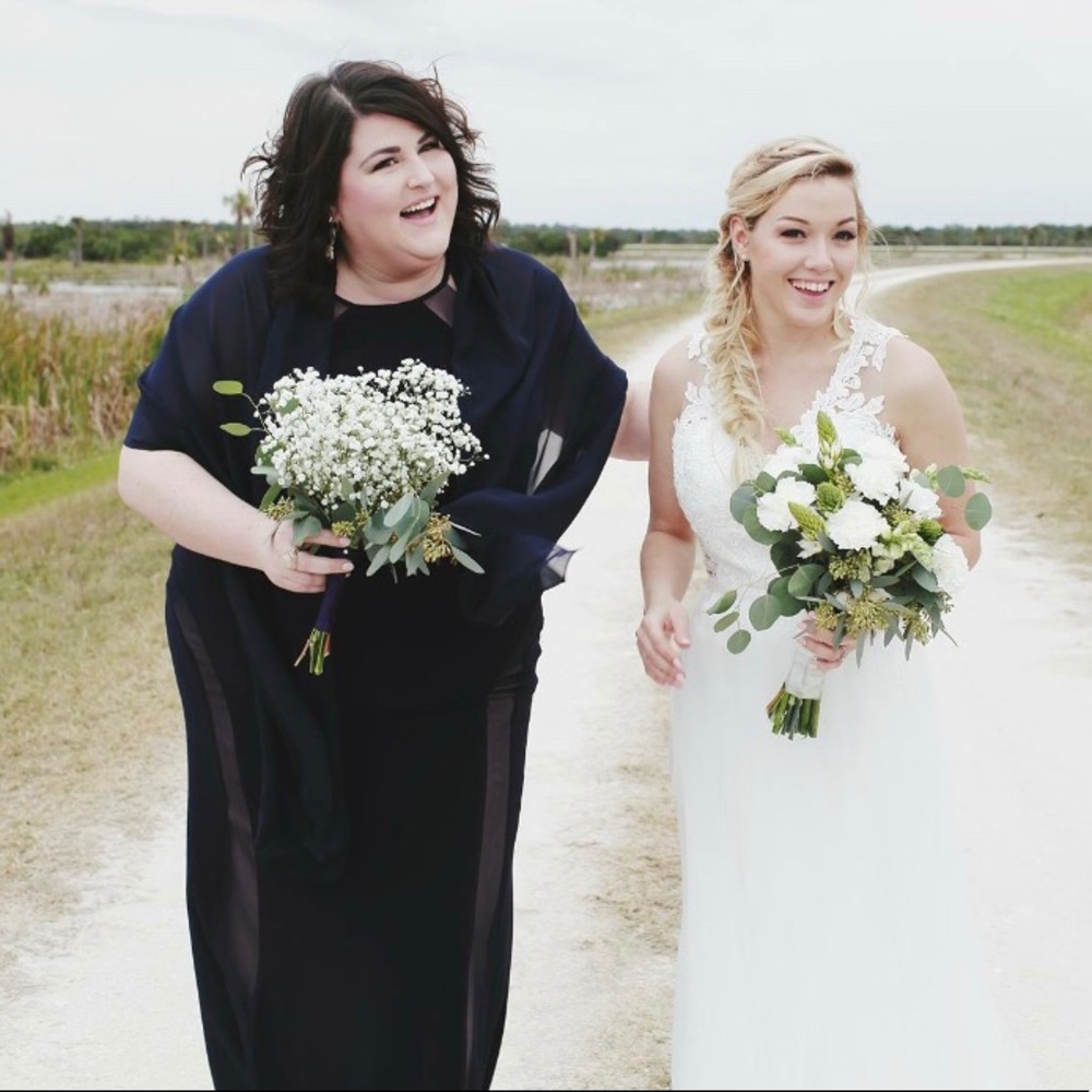 Navy Blue Floor Length Dress & Navy Blue Shawl
